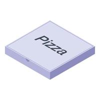 Pizza carton box icon, isometric style vector