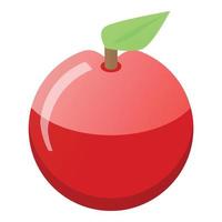 Fresh eco red apple icon, isometric style vector