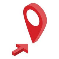 icono de entrega de mensajería de mapa pin gps, estilo isométrico vector