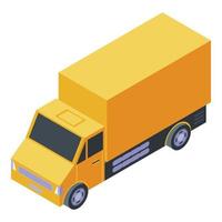 Courier truck delivery icon, isometric style vector