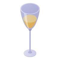 Champagne glass icon, isometric style vector