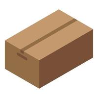 Courier parcel box icon, isometric style vector