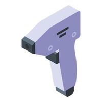 Laser hair removal pistol icon, isometric style vector