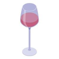 Old wine glass icon, isometric style vector