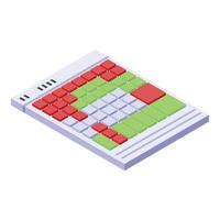 Audio keyboard icon, isometric style vector