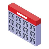 Calendar manager icon, isometric style vector