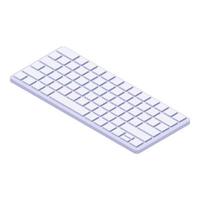 White keyboard icon, isometric style vector