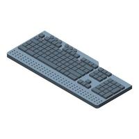 icono de teclado de botón, estilo isométrico vector