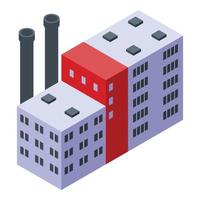 Ecologic recycle factory icon, isometric style vector