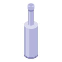 icono de botella de vidrio reciclada, estilo isométrico vector