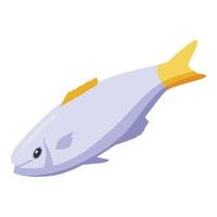 Meal fish icon, isometric style vector