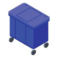 icono de caja de basura de la calle, estilo isométrico vector