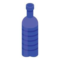 icono de botella de plástico azul, estilo isométrico vector