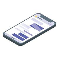 Office manager smartphone icon, isometric style vector