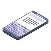 Smartphone keyboard icon, isometric style vector