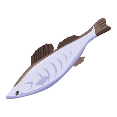 Fish icon, isometric style