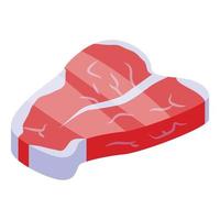 icono de carne tbone, estilo isométrico vector