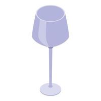 icono de copa de vino vacía, estilo isométrico vector