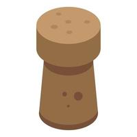 Wine cork icon, isometric style vector