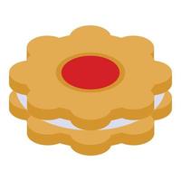Flower jelly cookie icon, isometric style vector
