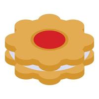 Flower jelly cookie icon, isometric style vector