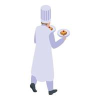 Confectioner man icon, isometric style vector