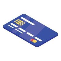 icono de tarjeta bancaria, estilo isométrico vector