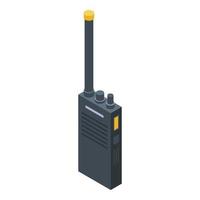 icono de walkie talkie de guardia personal, estilo isométrico vector