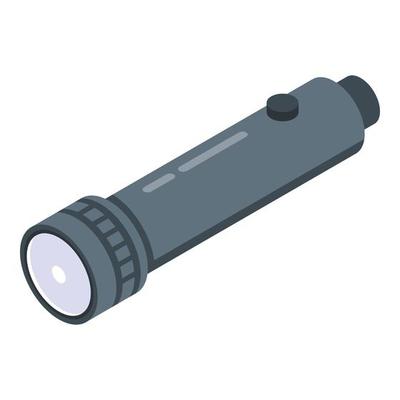 Investigator flashlight icon, isometric style