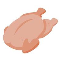 Raw chicken meat icon, isometric style vector