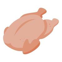 icono de carne de pollo crudo, estilo isométrico vector