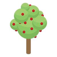 icono de árbol de granja de manzanas, estilo isométrico vector