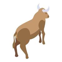 Wildebeest zoo icon, isometric style vector