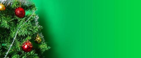 Christmas and New Year holidays green background photo