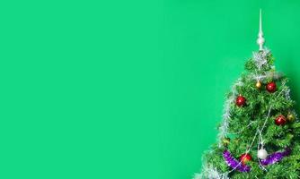 Christmas and New Year holidays green background photo