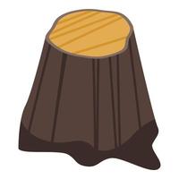 Tree stump icon, isometric style vector