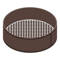 Sieve icon, isometric style vector