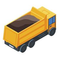 Full tipper icon, isometric style vector