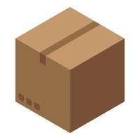 icono de caja de cartón de reciclaje, estilo isométrico vector