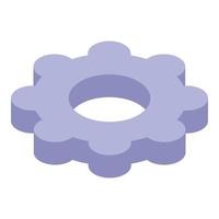 Recycle factory gear wheel icon, isometric style vector