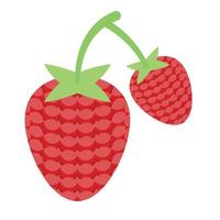 Fresh raspberry branch icon, isometric style vector