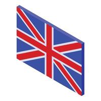 icono de idioma extranjero británico, estilo isométrico vector