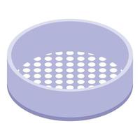 Sieve colander icon, isometric style vector