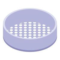 Sieve colander icon, isometric style vector