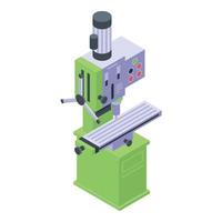 Engineer milling machine icon, isometric style vector