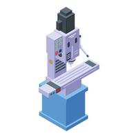 Industrial milling machine icon, isometric style vector