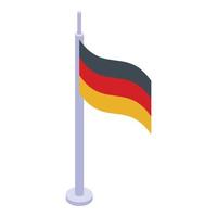 icono de bandera de idioma extranjero de alemania, estilo isométrico vector