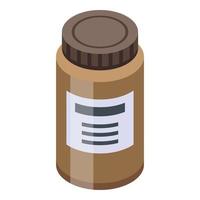 Medical gel jar icon, isometric style vector