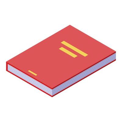 Student study book icon, isometric style