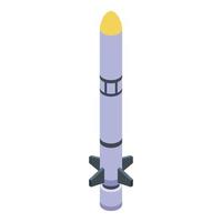 Flight missile icon, isometric style vector